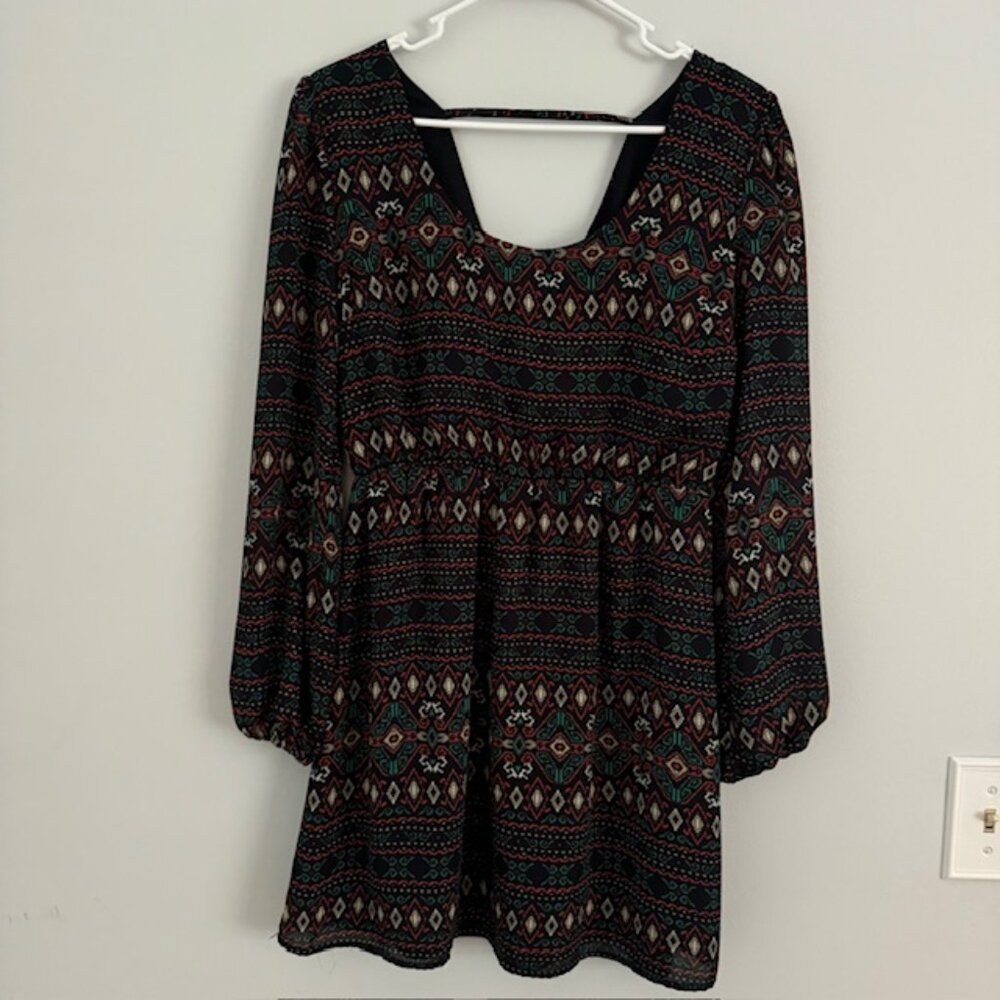 UMGEE Women's Geometric Patteron Long Sleeve Dress Size Small